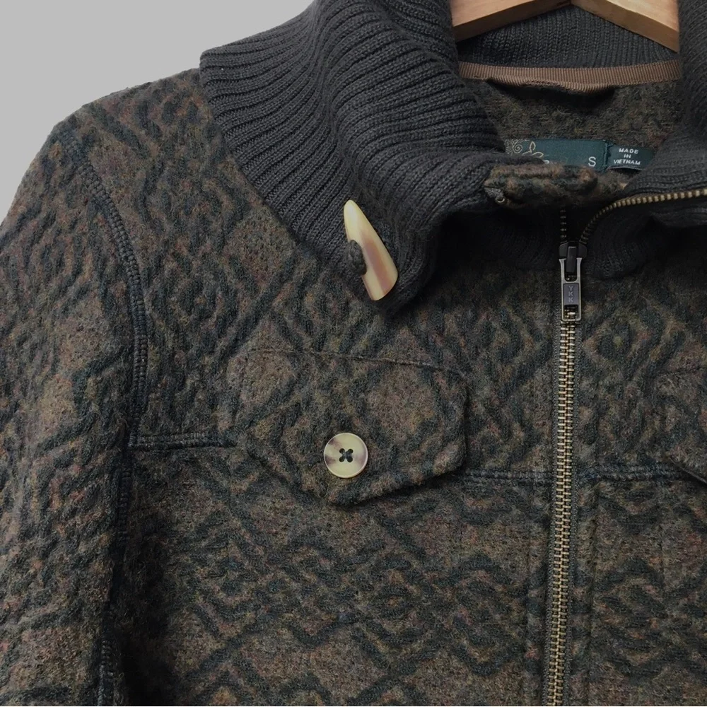 PRANA Annabel Wool Blends Jacket Green and Tan Size Small - Picture 9 of 17
